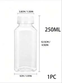 Botol Plastik Kecil dengan Tutup Ulir, Cocok untuk Cairan, Jus, Minuman Kesehatan - Botol Konsentrat Jus Jahe - Botol Mini Transparan yang Dapat Digunakan Kembali/Anti Bocor/Dapat Dibekukan, Wadah Plastik 2oz dengan Tutup - Hitam - View 24
