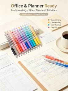 Multi-Color Erasable Gel Pens, Fine Retractable Clickable 0.7mm Tip, Friction Eraser Pens, Smooth Writing Multi-Color Gel Pens, Suitable For Writing, Drawing, Planner, Crossword Puzzles, School And Office Use - A - View 4