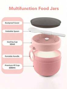 1 600ml Soup Cup, Breakfast Bowl, Portable Milk Soup Pot, Student Work Fresh-Keeping Bowl, Small Lunch Box, Suitable For Students And Office Workers - Multicolor - View 6