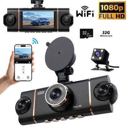 Kamera Dasbor Mobil Panorama 4 Saluran 1080P, Tampilan Serentak 4 Layar, Penglihatan Malam HD, Teknologi WDR, Sensor G Terintegrasi, Perekaman Berulang, Pemantauan Parkir 24 Jam, Aksesori Mobil, Untuk Penggunaan Mengemudi & Perjalanan Jauh