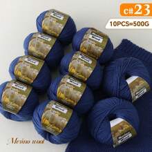 10-Pack, 500g, Premium Imitation Knitted Yarn, Soft, Breathable, Non-Fading, Vibrant Hand-Knitting Yarn For Sweaters, Vests, Coats, Scarves, Hats, Shawls And More - Wool 10 Balls [500g] - View 36
