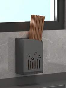Wall Mounted Utensil Holder,No‑Drill Plastic Kitchen Cutlery Storage Organizer, Drainage Hanging Chopstick Spoon Fork Holder For Kitchen Counter Wall,Plastic Kitchen Storage, Drainage Cutlery Holder, Kitchen Wall Storage Rack - Multicolor - View 10