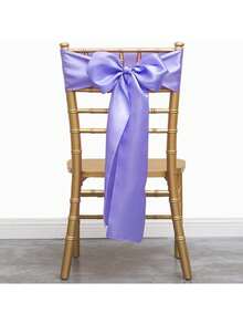 5/10pcs Light Purple Satin Bow Chair Back Decor Ribbons, Multi-Purpose Satin Ribbon, Suitable For Wedding, Birthday, Theme Party, Christmas, Reception, Banquet And Hotel Events, Preferred Event Decoration - Light Purple - View 8