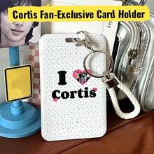 1pc CO/RTIS Boyband Member Fan Customized Card Holder, Black & White Polka Dot Sliding Cover ID/Card Protector Case, Suitable For Student ID, Transit, Access Cards, Fan Gift, Scratch-Resistant Plastic Card Wallet - Multicolor - View 4