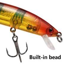 Kit 10 Iscas Artificiais Importadas 1/2 Meia Água de 9 cms e 8,5 gramas Pesca Tucunaré Traíra Dourado Robalo Black Bass - Vermelho e Branco - Visão 4