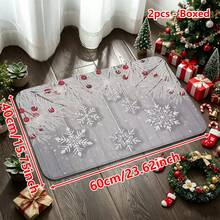 1/2/3pcs Flannel Kitchen Rugs, Soft Comfortable Absorbent Non-Slip Machine Washable With Anti-Slip Backing, Suitable For Multiple Scenes: Entryway, Living Room, Bedroom, Kitchen, Dining Room, Bathroom, Laundry Room, Hallway, Christmas Holiday Home Decor Mat - Multicolor - View 14