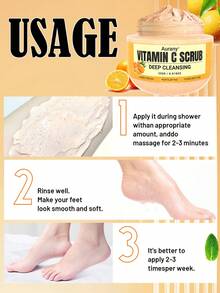 AURANY Vitamin C Foot Scrub, Exfoliating Foot & Hand Scrub, 250g Dead Skin Remover, Deep Cleansing Moisturizing Care For Dry Rough & Cracked Feet, Softens Skin, Brightening Daily Foot Care For All Skin Types, Halloween Self Care Gift - Shea Butter - View 7