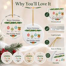 Custom Family Christmas Ball Ornament, Personalized 2-5 Names Christmas Tree Hanging Decor, Festive Colorful Bauble Style, Customized Family Keepsake, Customizable Name Ornament, Christmas Home Decor, Christmas Gift 2026, Christmas Decorations - Multicolor - View 5