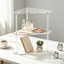 Acrylic Triangle Storage Rack, Multi-Layer Desktop Organizer For Cosmetics, Kitchen & Bathroom Corner Shelf, Space-Saving Display Stand For Perfume, Skincare & Jewelry - Multi-color - View 6