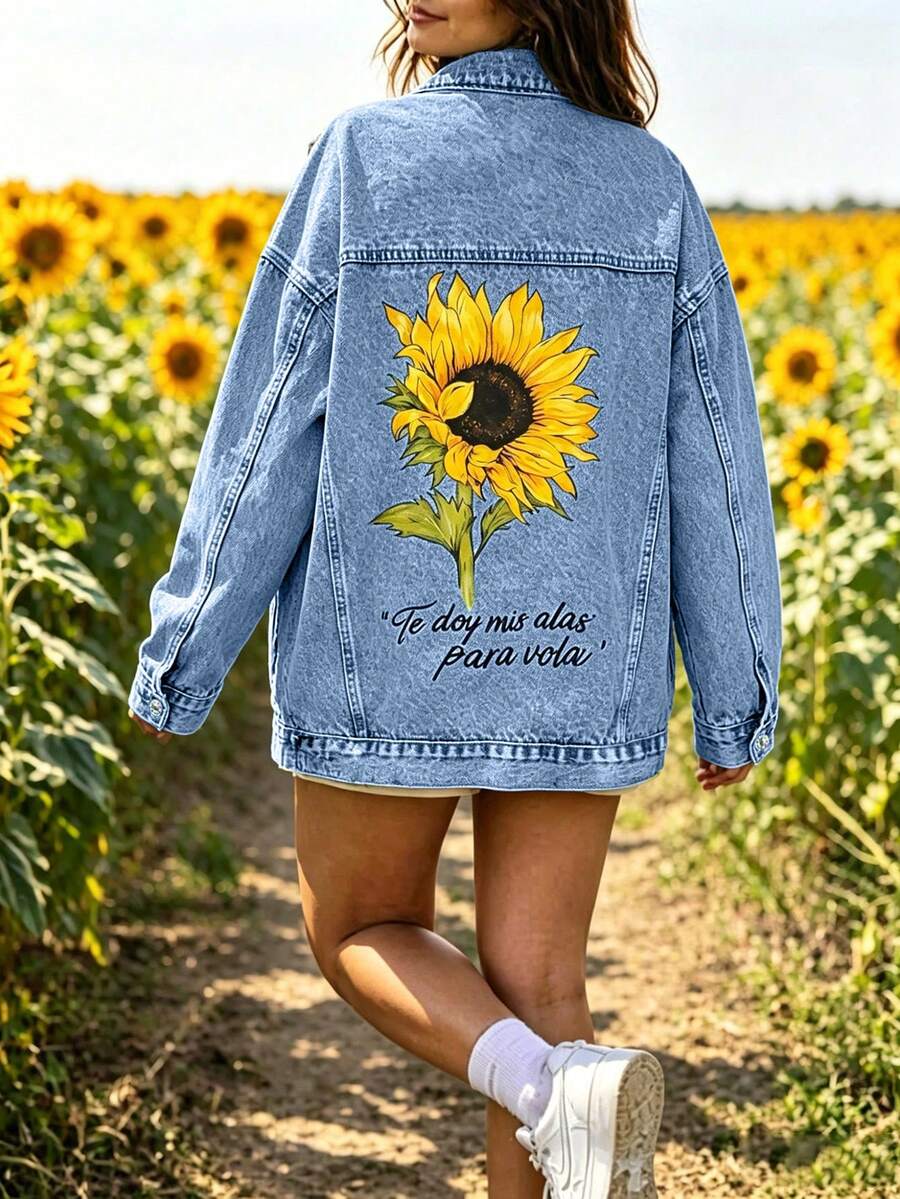 HAPPY GIRL Spring Autumn Winter Versatile Fashion Denim Jacket For Women, Comfortable Casual Commute, Holiday, Daily, Airport Outfit - Blue - View 1