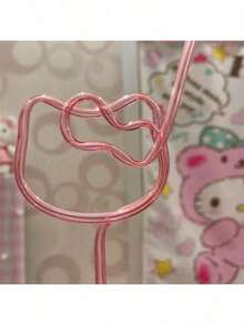 Selang Sedotan Berwarna Sanrio Hello Kitty Lucu, Gaya Anak Perempuan Imut, Penampilan Menarik, Dapat Digunakan Kembali, Hadiah Wajib untuk Pesta, Wajib Dimiliki - MultiWarna - View 3