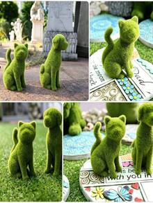 1pc Realistic Puppy Decorative Figurine, Flocked Animal Ornament For Outdoor Garden, Patio, Backyard Landscape Decor - Multiple Styles - View 8