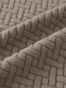 1 pieza Funda de sillón de sofá de unicolor y holgada, Funda de cojín de sofá individual de jacquard para sala de estar, sala de descanso, hotel - Caqui - Ver 8