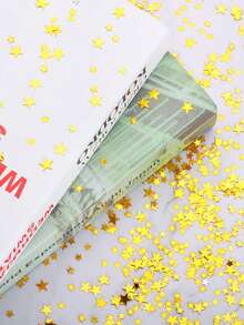 1pack Golden/Silver Star Glitter Confetti For Birthday Party Table Decorations, Christmas/Thanksgiving Table Settings, Wedding Engagement Photo Props, DIY Craft Fillers For Holiday Crafts, And Glitter For Holiday Gift Boxes - Five-pointed Star - View 9