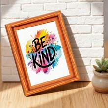 1pc Wooden Photo Frame Fridge Magnet - Fun Text Fridge Decor Magnet, Home Decoration! - A - View 9