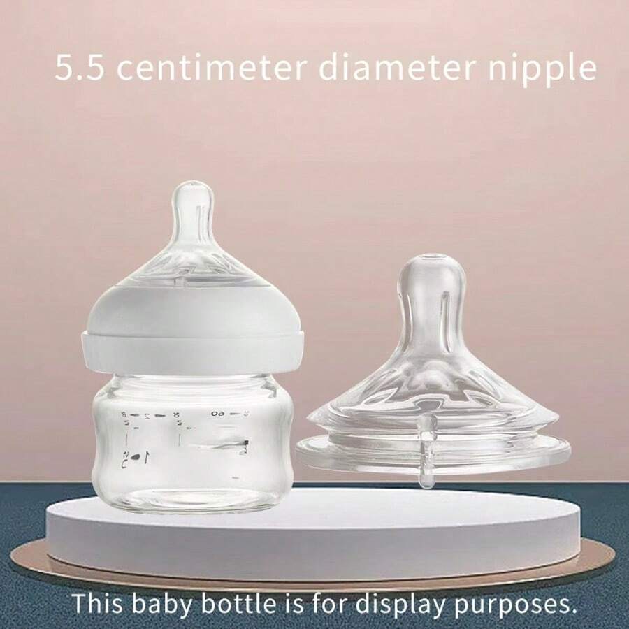 MEILINMAMA 1pc Silicone Nipple Suitable For 5.5cm Diameter Baby Bottle, Refer To Image Details And Instructions For Purchase