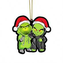 The Grinch The 11pcs(1Set) /6/2PCS ‑Themed Acrylic Christmas Tree Hanging Ornaments, Assorted Funny Character & Creative Pattern Print, Perfect For Christmas Home Decor, And Ideal As Xmas Tree Decoration And Holiday Creative Small Gift. - Cookie Monster - View 6