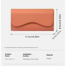 Automatic Magnetic Closure Eyeglass Case, Durable PU Leather Fashion Glasses Pouch, Scratch-Resistant Portable Eyewear Storage Organizer - Multicolor - View 5