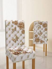 1pc/2pcs/4pcs/6pcs - Chair Covers, Removable And Washable, Butterfly And Flower Pattern Decoration, Suitable For Restaurant, Hotel And Home Holiday Decor - Multicolor - View 7
