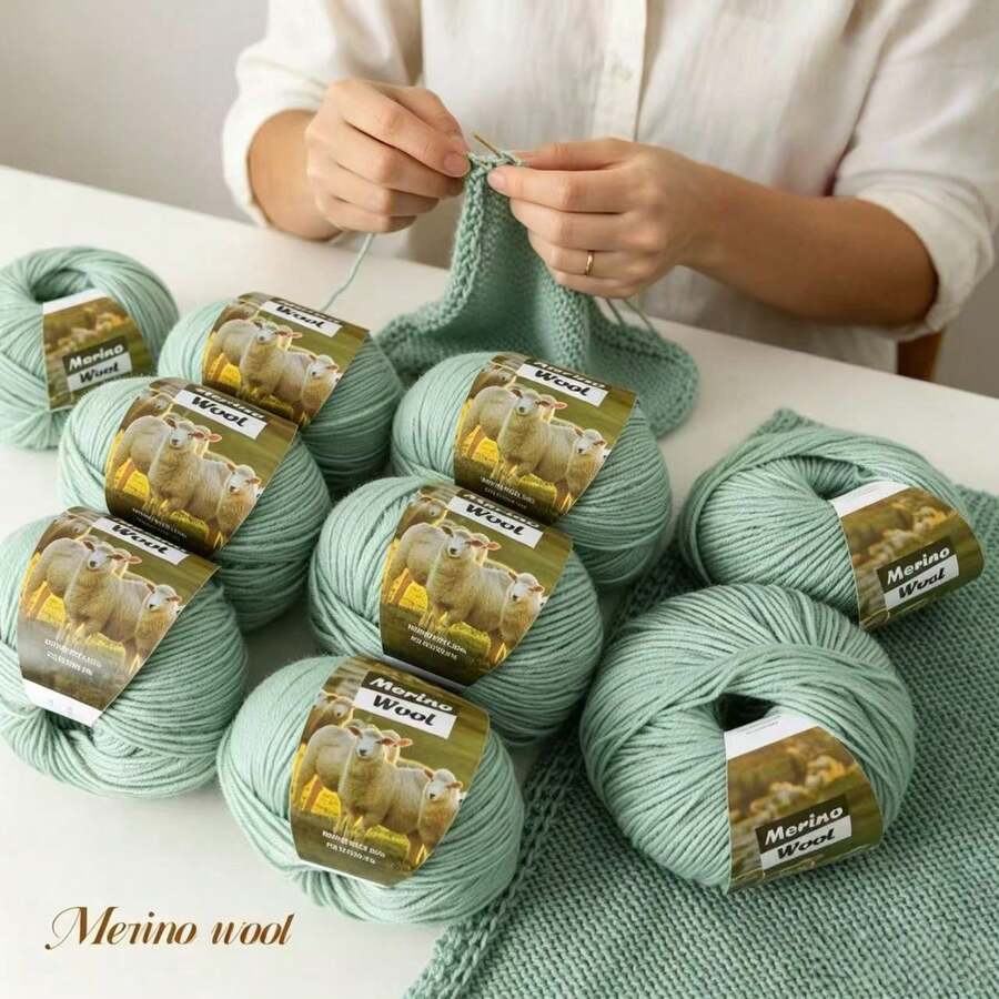 10-Pack, 500g, Premium Imitation Knitted Yarn, Soft, Breathable, Non-Fading, Vibrant Hand-Knitting Yarn For Sweaters, Vests, Coats, Scarves, Hats, Shawls And More - Wool 10 Balls [500g] - View 1