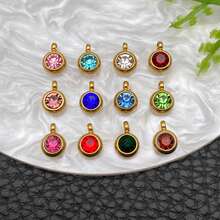 12pcs Stainless Steel Diamond Twelve Birthday Pendant Jewelry Making DIY Earring Pendant Various Design Charms For Jewelry Making Bracelets Necklace - Multicolor - View 8