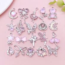 20Pcs Assorted Charms Rhinestone Pearl Moon Star Heart Owl Shell Alloy Pendants For DIY Earrings Necklaces Bracelets Jewelry Making Accessories - Multicolor - View 13
