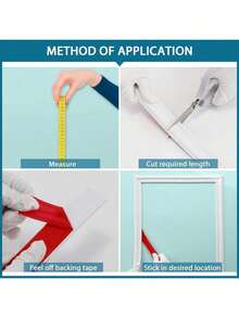 White Flexible Self-Adhesive Wall Decorative Strip, Waterproof PVC Self-Adhesive Decorative Line, Suitable For Doors, Tiles, Cabinets, Mirrors And DIY Home Decor Projects, Cabinet Detail Decorative Edge Trim - Decorative Strips - View 10
