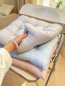 1PC Ultra‑Soft Seat Cushion With Lumbar Support, Non‑Slip Backrest Pad For Office, Patio & Dining Chairs, Comfort Seat Pad Ideal For Elderly, Office Workers, Students, Perfect Back‑To‑School & Christmas Gift For Home Desk Use - Ins-style Solid Color Macaron Seat Cushion - View 6