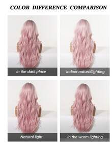 Halloween Wig Deep Root Gradient Light Pink/Purple Long Wavy Hair Color Women's Wig Heat Resistant Synthetic Fiber Natural Look Halloween Costume Cosplay Theme Party Daily Wear - Multicolor - View 6