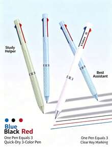 1/3 Pulpen Tinta Netral Morandi 3-in-1 yang Dapat Ditarik, Spidol Cepat Kering Hitam Merah Biru, Pulpen Tanda Tangan Multifungsi untuk Pelajar dan Kantor, Perlengkapan Kantor dan Sekolah, Hadiah Kembali ke Sekolah untuk Teman - Pulpen tiga warna - View 3