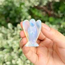 Rose Quartz Angel Carving: AAA Grade Healing Crystal Decor (2'') - Pink - View 17
