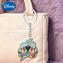 1pc Cute Cartoon Disney Squirrel Brothers Keychain, Kawaii Character Pendant Key Ring, BiU Heart Print Bag Charm, Birthday Gift For Teenagers And Women, Backpack Handbag Car Accessory, Cute Keychain, Women's Keychain, Men's Key Chain, Keychain Pendant, Car Accessory, Back To School, Cool Charm - Multicolor - View 3