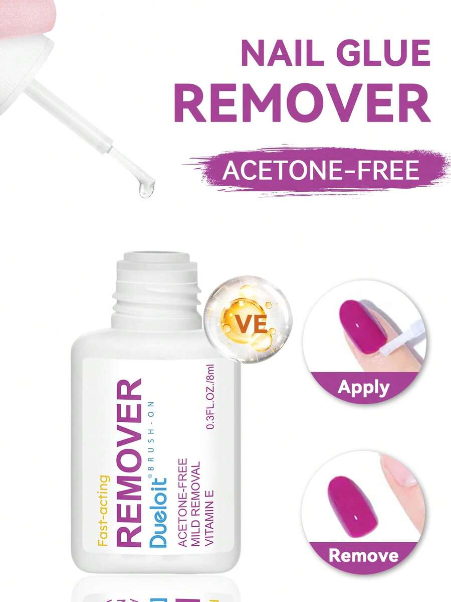Multi-Functional Brush-On Nail Glue Remover 8ml For Press On And Fake Nails - 8 Ml - View 1