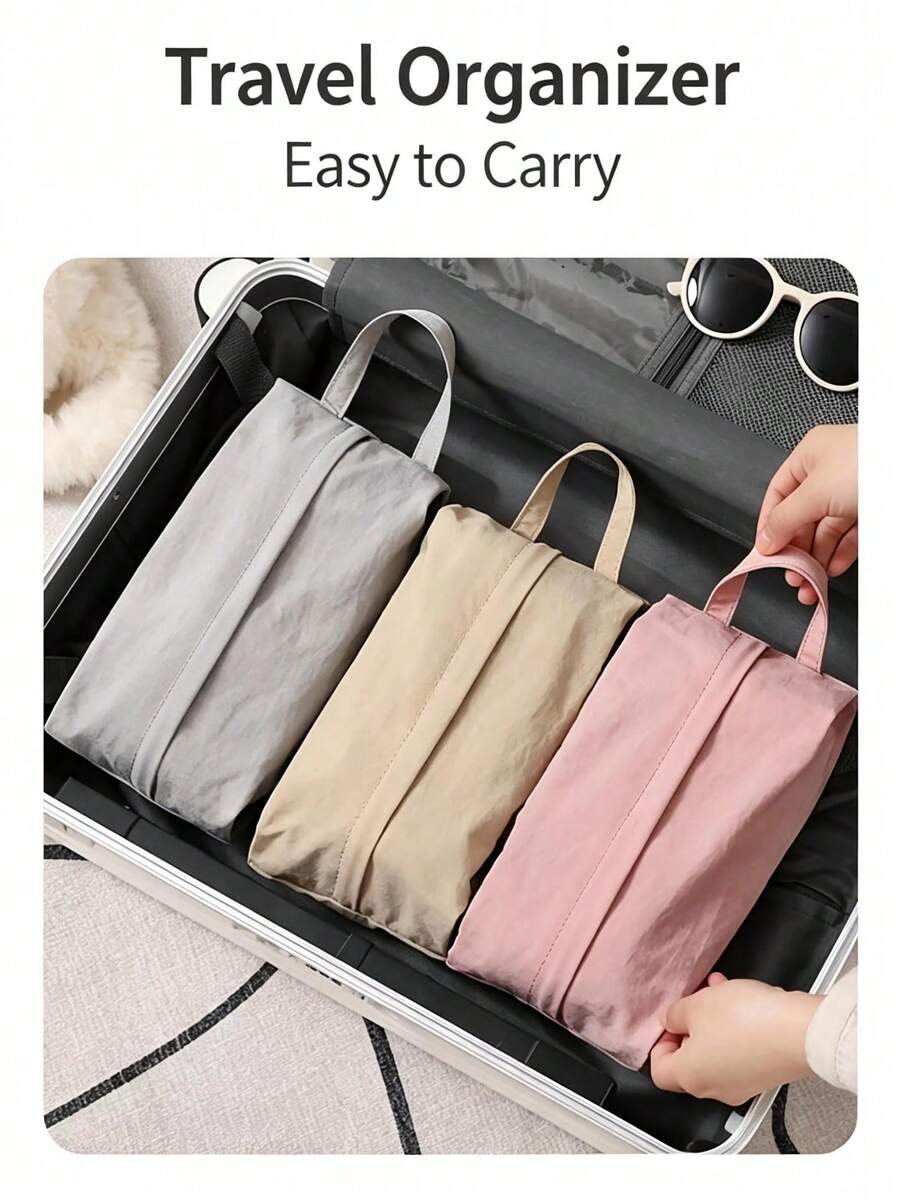 1pc Portable Handheld Underwear Storage Bag, Travel Waterproof Underwear & Socks Pouch, Student Dorm Luggage Clothing Organizer Bag,Travel Essential,Room Decor - Multicolor - View 1