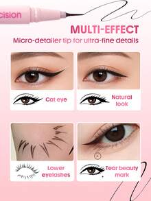 SHEGLAM [2Pcs] Micro Precision Ultra-Long Tip Eyeliner & Insta-Wing Heart Stamp Eyeliner Bundle Set - Black - View 6