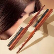 1/2pcs Hair Styling Volumizing Teasing Comb With Pointed Tail And Triple Rows - Brown - View 2