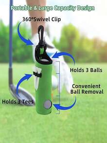 Portable Golf Ball And Tee Bag With Keychain Clip Golf Ball Holder Pouch With Tee Holder Golf Ball Carry Bag Pouch Waterproof Golf Protection Bag For Men Women Golf Enthusiasts Easy To Install And Store Storage Golf Essential Accessories - Multicolor - View 9