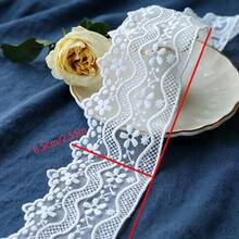 1/5碼白色花卉刺繡蕾絲飾邊，6.5cm波浪網格圖案扇形蕾絲緞帶，縫製裝飾蕾絲，適用於洋裝、裙子、服飾、婚禮DIY手工與家居裝飾 - 多色B - 查看 10