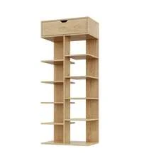 Display Cabinet Made Of Wood With 1 Drawer With Storage Multifunctional Natural For Living Room And Dining Area - Natural - View 9