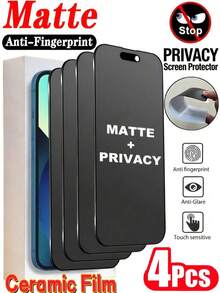 CASECOPS 4Pcs Ceramic Matte Privacy Screen Protector, Compatible With IPhone , Soft Matte Texture With A Silky Smooth Touch, Non Glass. Full Coverage, Scratch-Fingerprint, Anti-Drop, Anti-Glare, Compatible With Iphone 18 Pro Max/18 Pro/17 Pro Max/17 Pro/17/16 Pro Max/15 Pro Max/14/13/12/11 Series And Other Models, Compatible Phone Cases - 4pcs - View 15