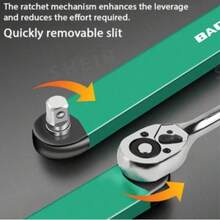 Kunci Ratchet Ekstensi, Kunci Perbaikan Mobil Baja Karbon Tinggi, dengan 4 Adaptor, Cocok untuk Ruang Sempit - Batang ekstensi kunci pas multifungsi - View 5