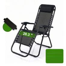 Adjustable Folding Lounge Chair, Portable Outdoor Recliner with Sturdy Frame, Foldable Sun Lounger for Beach Camping Patio Poolside Office Napping - 72 cm - Übersicht 13