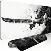 Black & White Samurai Sword Pattern Extra Large Gaming Keyboard Pad Durable Mouse Pad Office Small Mouse Pad Laptop Keyboard Pad Study Desk Mat - Rubber Back Non-Slip Multiple Sizes Available XL XXL - Suitable For Home Office Work Gaming Room Back To School Accessories Holiday Gift For Boyfriend And Girlfriend - Samurai Sword - View 5
