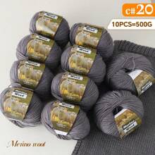 10-Pack, 500g, Premium Imitation Knitted Yarn, Soft, Breathable, Non-Fading, Vibrant Hand-Knitting Yarn For Sweaters, Vests, Coats, Scarves, Hats, Shawls And More - Wool 10 Balls [500g] - View 45