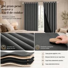 HOGAR YUME Curtains - Dark Grey - View 5