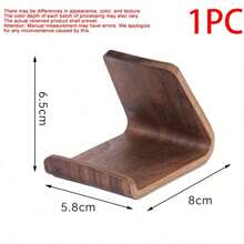 1-Piece Vintage Wooden Phone Stand, Suitable For Office Desk, Dining Table, Desk Or Office Decor, With Phone Storage Rack, Compatible With All Smartphones - Multicolor - View 12