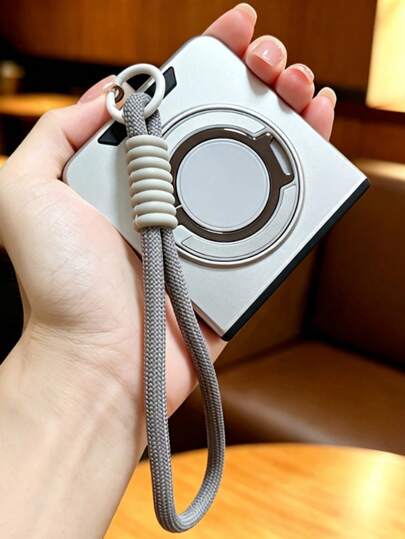 Casing Ponsel Anti Guncangan dengan Magnet dan Dudukan Putar 360°, Kompatibel dengan Galaxy Z Flip8 ZFlip7 Z Flip 6 5G, Dilengkapi Ring Holder, Pelindung Hard Shell Anti Jatuh, dan Tali Pergelangan Tangan