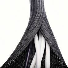 Cable Protector Sleeve For Wires, Cables And Data Lines, Split Tube For Power Cords, Audio/Video Cables - Desktop PC, TV, Computer Cable Organizer, Pet Chew Protection - Black - View 25