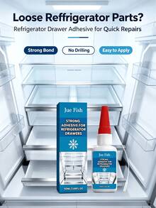 JUE FISH Refrigerator Drawer Adhesive, Convenient Nail-Free Strong Bonding For Various Refrigerator Interior Accessories And Components - A - View 2