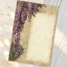 Floral Romantic Stationery, 30 Sheets/Pack, Cool Tone Floral Art, Exquisite Printed Pattern, High Quality Multi-Purpose Letter Paper, Multiple Other Theme Styles Available - Rectangle - View 4